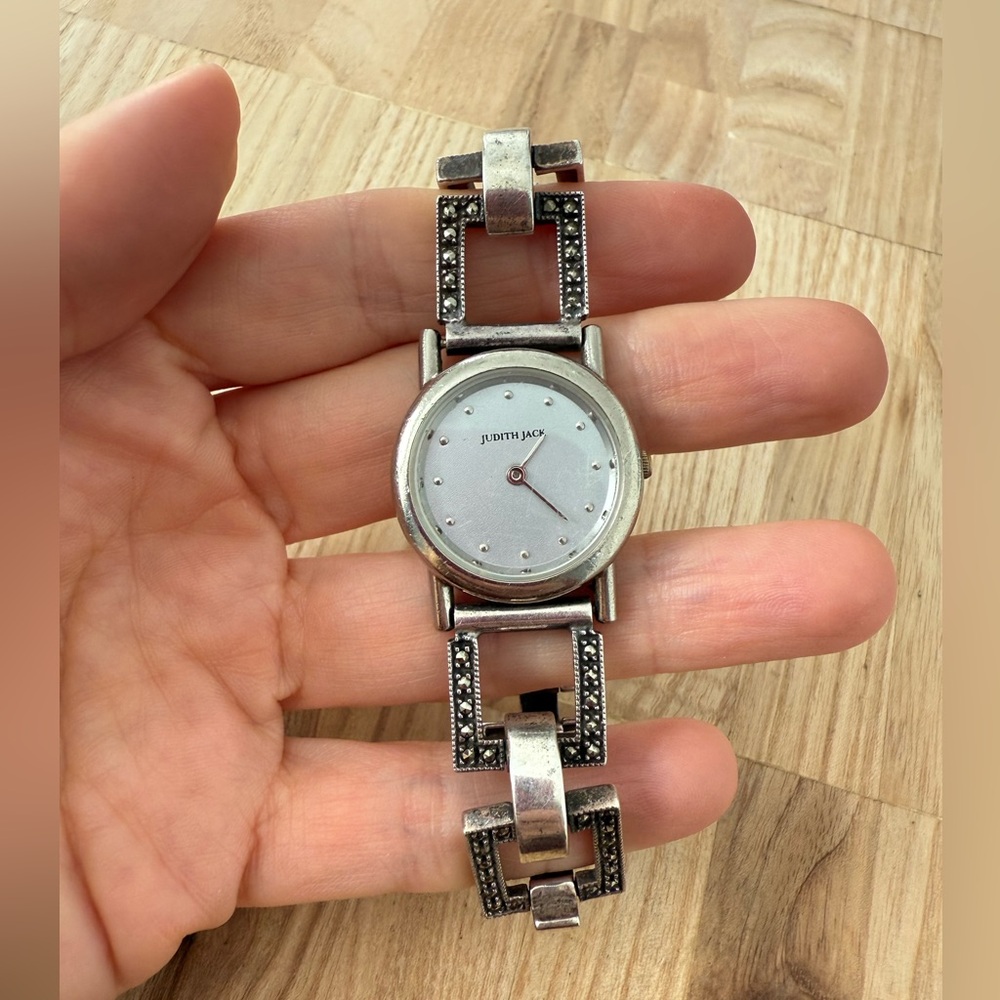 Vintage Judith Jack sterling silver marcasite watch NEW BATTERY